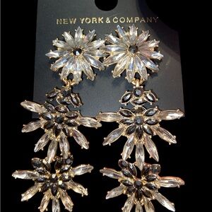 New York & Company Crystal Floral Earrings
